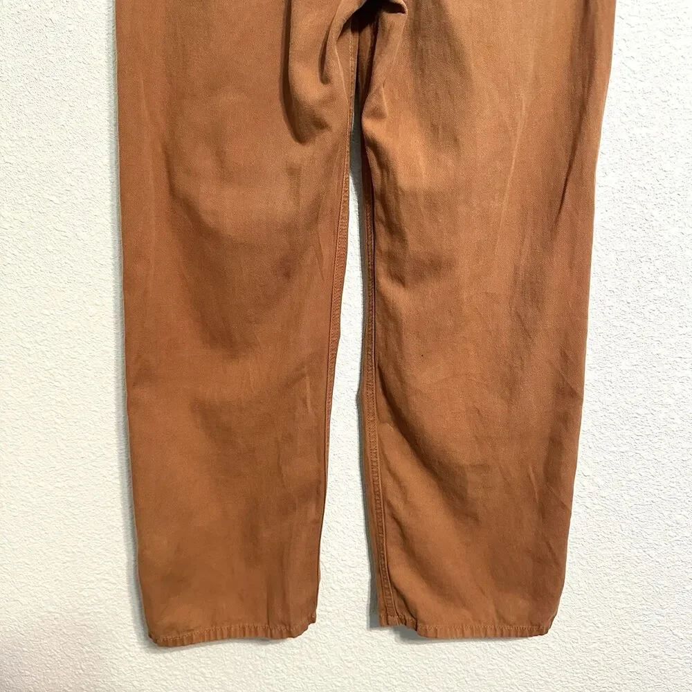 Reformation Jeans Women’s Size 29 High Rise Linen Toffee Brown Soft Pants USA - Picture 6 of 14